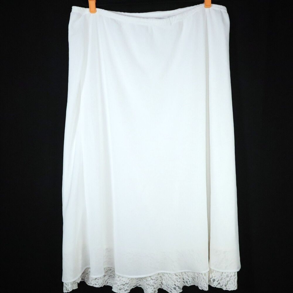 Studio 1940 Sheer Lined White Lace detail Skirt Size 24W midi length